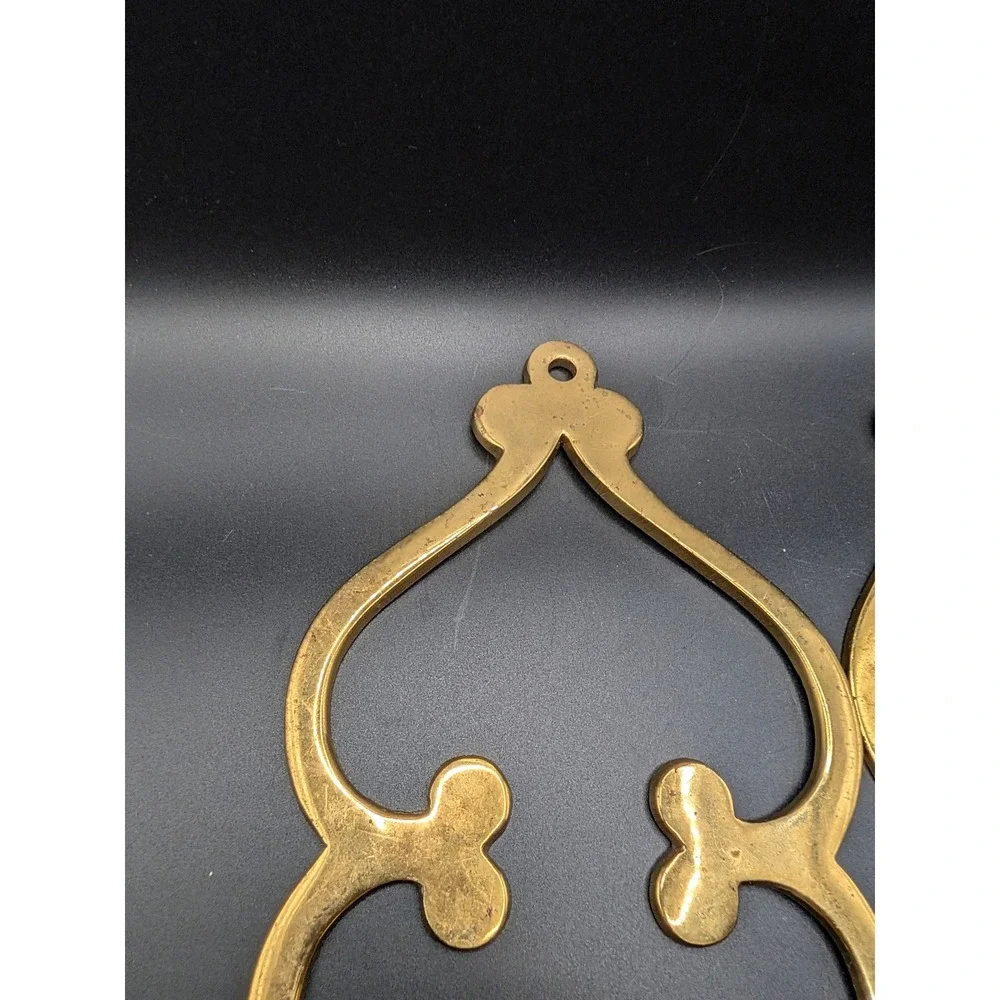 Vintage Brass Wall Sconces: Mid-Century Boho Candle Holders (Set of 2)